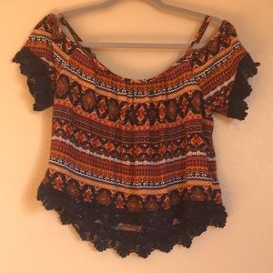 Boho style off the shoulder top
